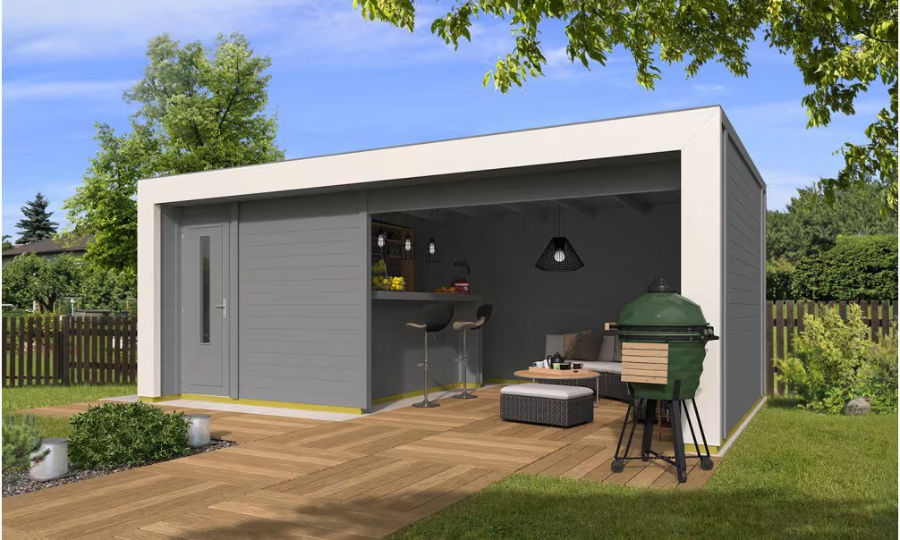 Poolhaus Croisic mit Bar – 26 m² – Weiße Arkade 650×400 cm 28mm – Bild 3
