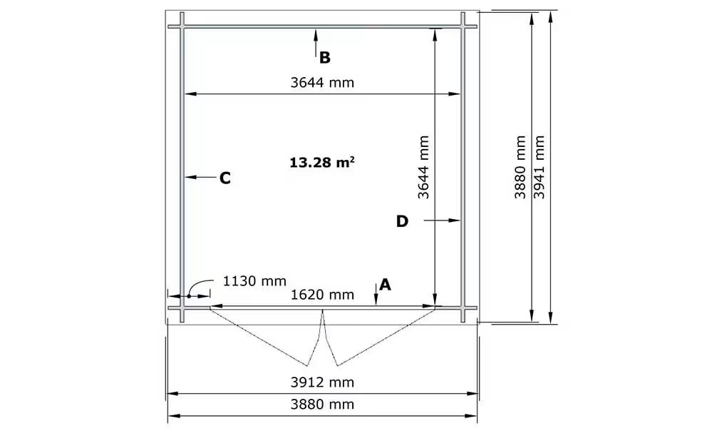 Gartenhaus kesseldruckimprägniert JONZAC 15 Stärke 28mm 370×370 cm – Bild 2