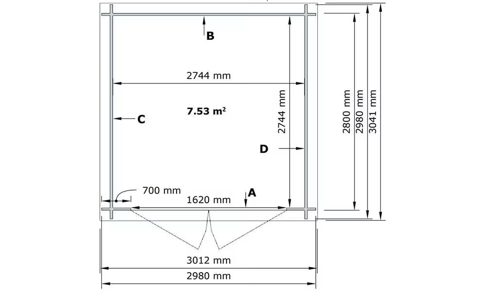 Rohbau-Gartenhaus Jonzac 9 Flachdach Stärke 28mm / Erstpreis – Bild 2