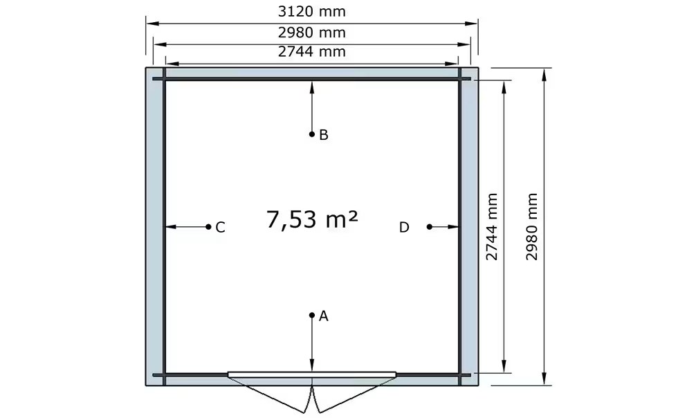 Gartenhaus Rohholz Marmande 9 Ep 28mm 280×280 cm – Bild 2