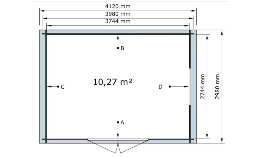 Gartenhaus Rohholz Marmande 12 Ep 28mm 380×280 cm – Bild 2