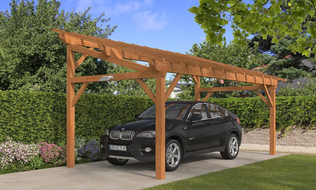 Holz-Carport 1 Fahrzeug Le Havre 18 – 22.75 m² nicht überdacht – Bild 6