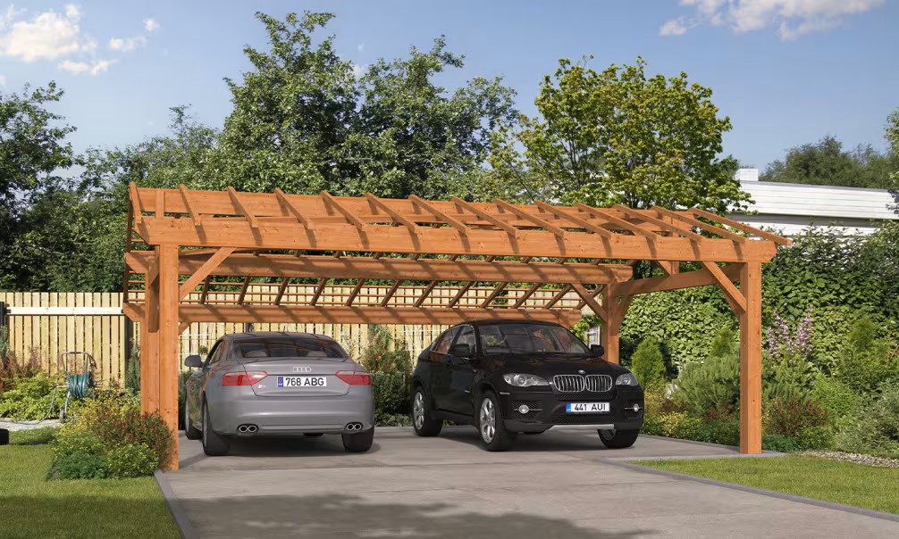 Doppelcarport Vincennes 42 – asymmetrisches Satteldach – 48.75 m² nicht überdacht – Bild 6