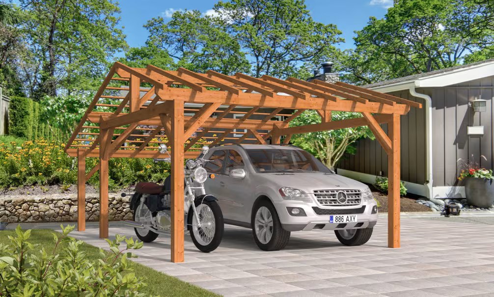 Doppelcarport Vincennes 24 – asymmetrisches Satteldach – 29.25 m² nicht überdacht – Bild 6