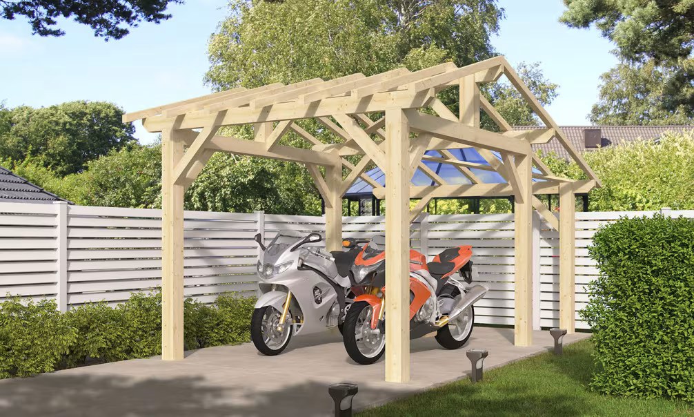 Carport 1 Fahrzeug Volcan 11 asymmetrisch - 14,52m² nicht überdacht