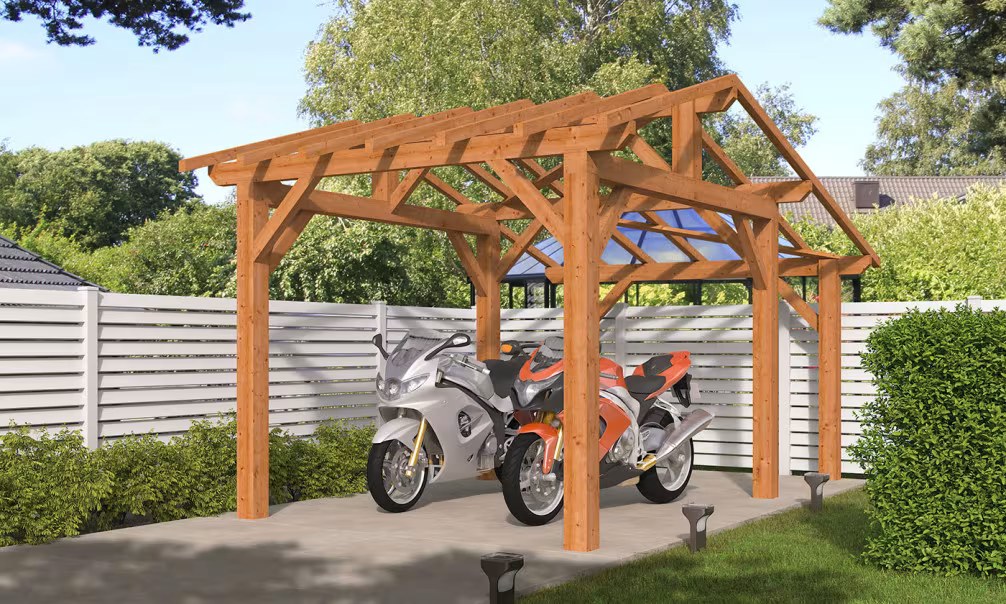 Carport 1 Fahrzeug Volcan 11 asymmetrisch – 14,52m² nicht überdacht – Bild 6