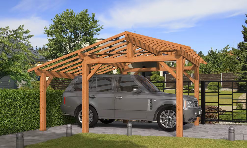 Carport 1 Fahrzeug Volcan 15 asymmetrisch – 19,36m² nicht überdacht – Bild 5