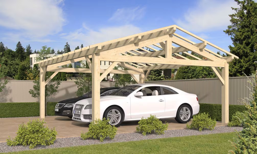 Doppelcarport Thionville 33 – 39 m² nicht überdacht