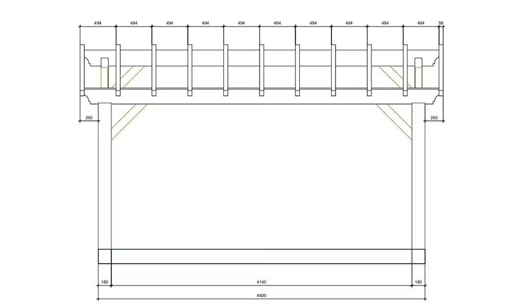 Carport Quiberon symmetrisch – 17,8m² überdacht – Bild 2