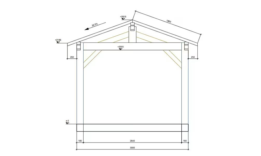 Carport Quiberon symmetrisch – 17,8m² überdacht – Bild 3
