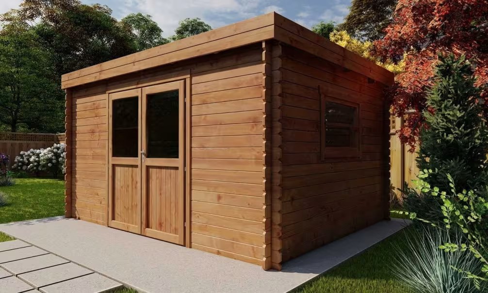 Kleines Gartenhaus kesseldruckimprägniert JONZAC 12 Ep 28mm 380×280 cm