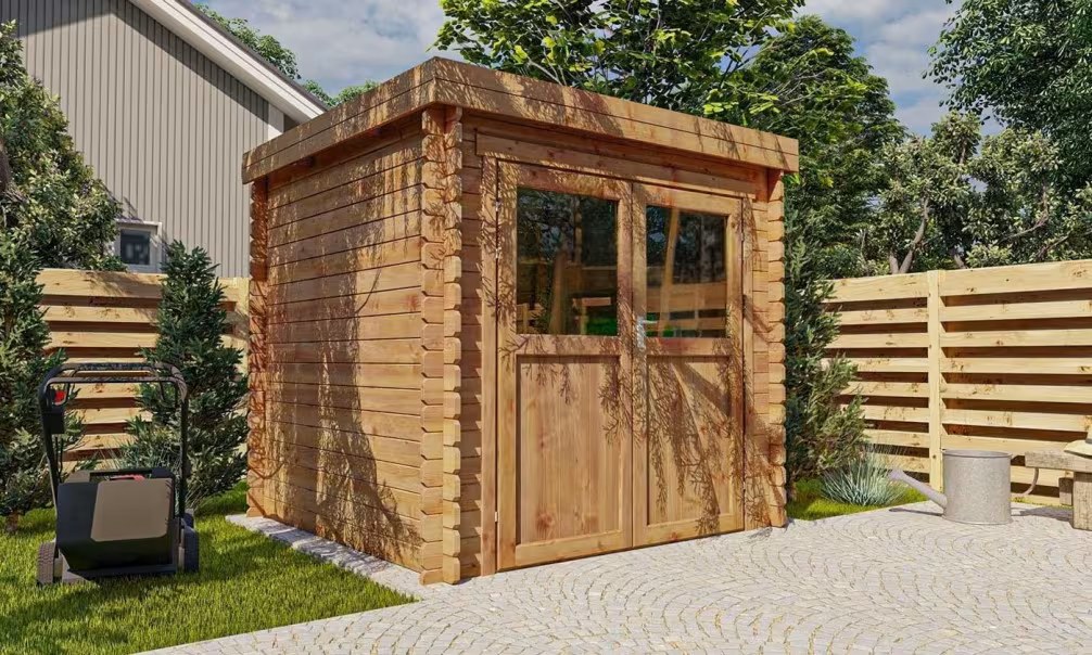 Kleines Gartenhaus kesseldruckimprägniert JONZAC 5 Ep 28mm 205×205 cm