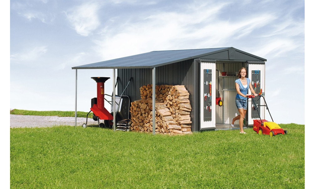 Vordach Gartenhaus Europa T5 Biohort