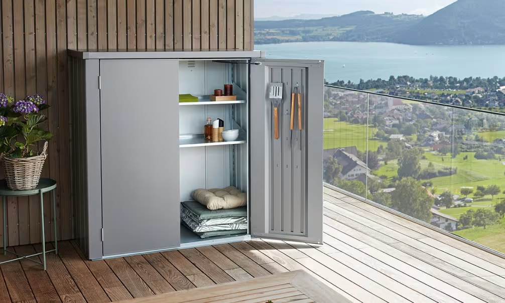 Metall-Terrassenschrank Roméo L 132x87x140cm Außenbereich
