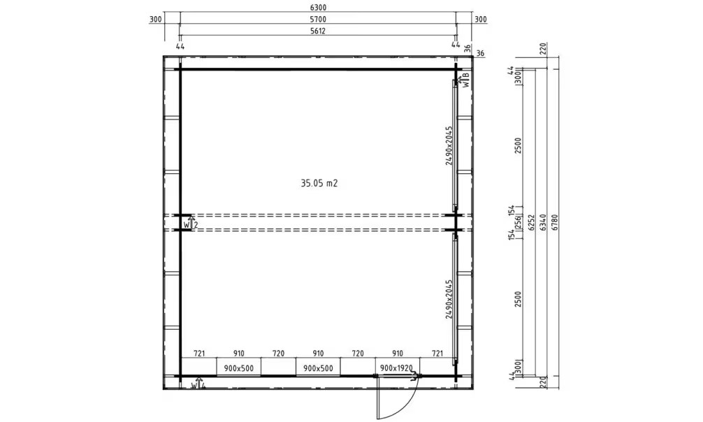 Doppelcarport Flachdach MARTIGUES 44mm – 35,05 m² – Bild 2