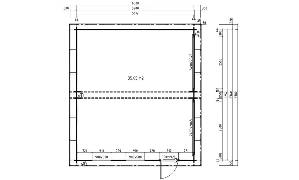Doppelgarage Flachdach MARTIGUES 44mm druckimprägniert – 30,60m² – Bild 2