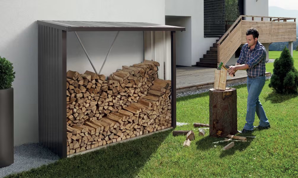 Metall-Holzlager Woodstock 230 Biohort Abm. 229x102x199cm außen