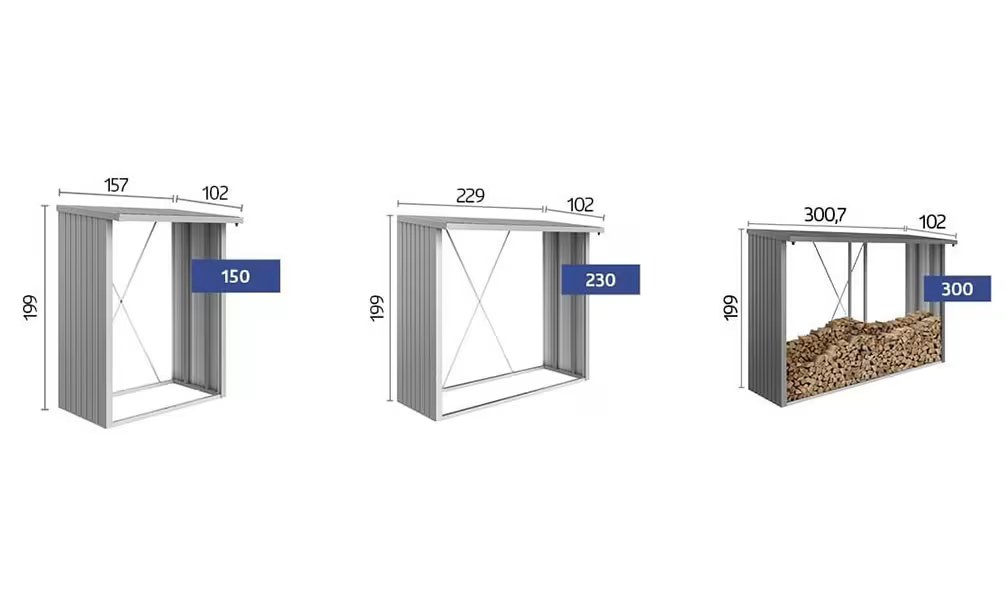 Metall-Holzlager Woodstock 300 Abm. 300.7x102x199cm außen – Bild 2
