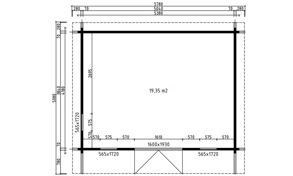 Gartenhaus, Gartenbüro BARBADOS 5 70mm Stärke – 19,3m² Innenraum – Bild 3