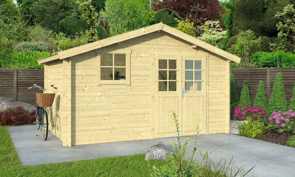 Holzgartenhaus VIOLETTE 9 34 mm – 8.60m² Innenraum 378×238 cm 34mm |…