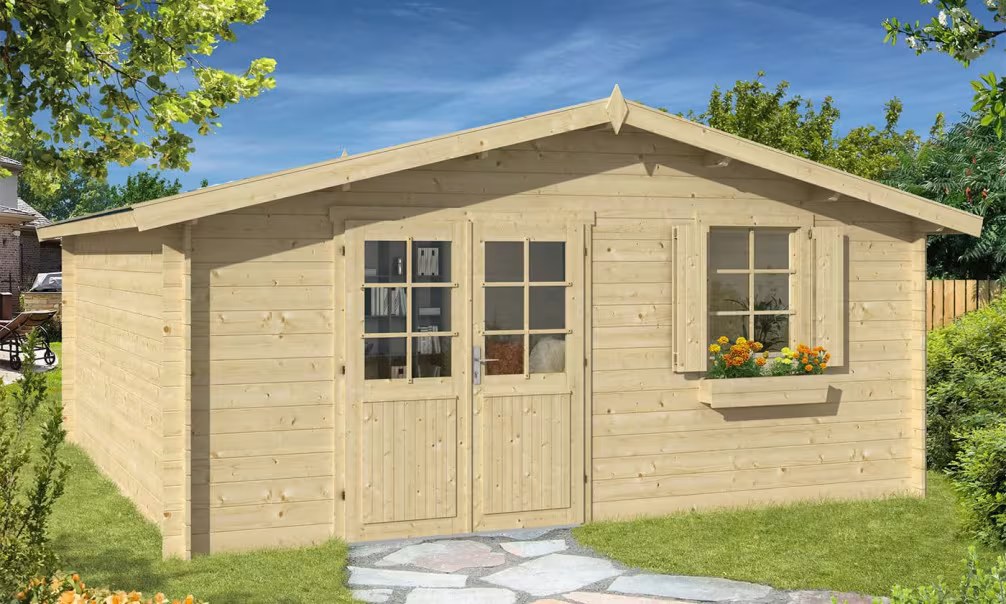 Gartenhaus Grand Garonne 28mm – 24,44m² Innenraum 500×500 cm