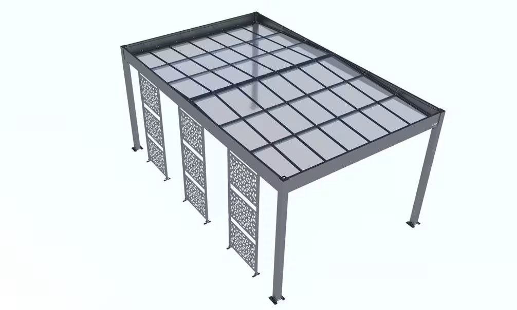 Carport Flachdach – Libeccio 3 Lamellen – Aluminium – Bild 2