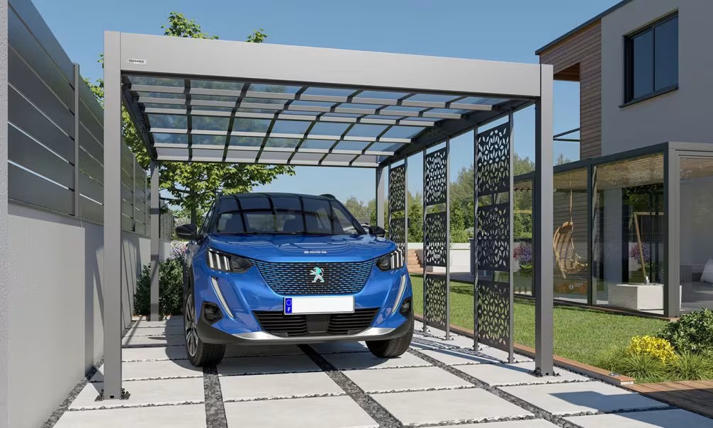 Carport Flachdach – Libeccio 3 Lamellen – Aluminium