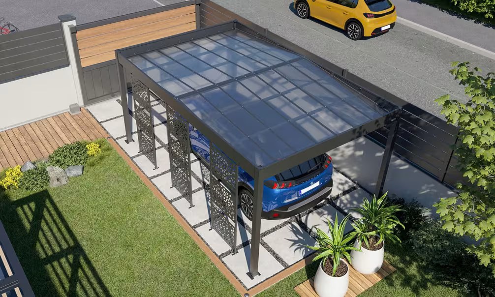 Carport Flachdach – Libeccio 3 Lamellen – Aluminium – Bild 4