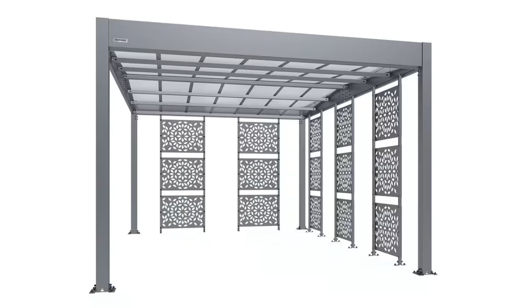 Carport Flachdach – Libeccio 5 Lamellen – Aluminium – Bild 3