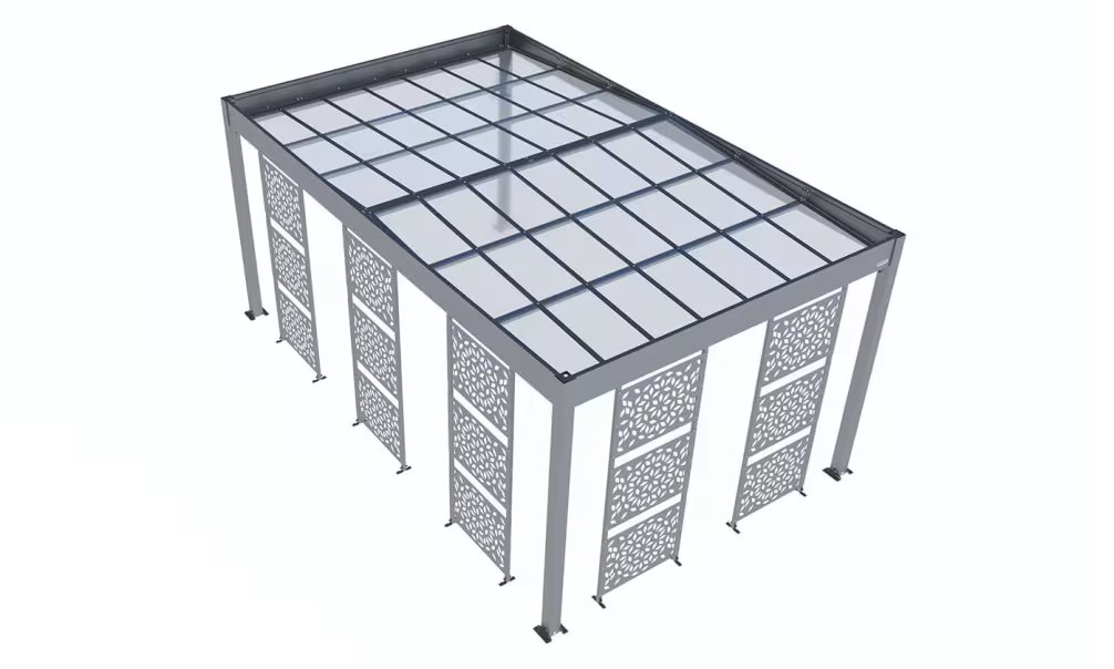 Carport Flachdach – Libeccio 5 Lamellen – Aluminium – Bild 4