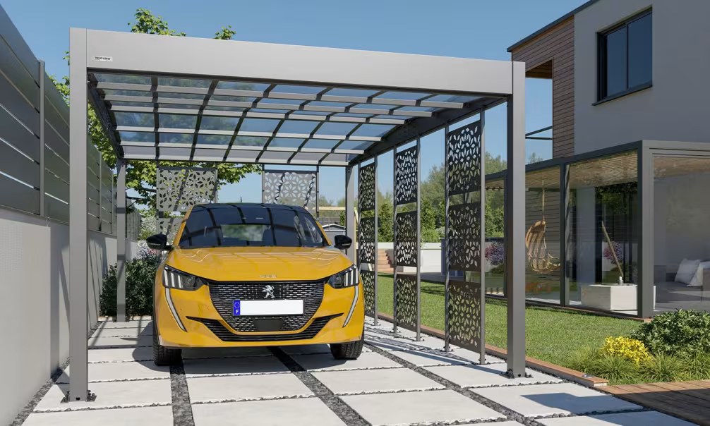 Carport Flachdach – Libeccio 5 Lamellen – Aluminium