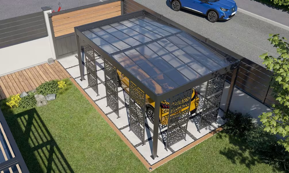 Carport Flachdach – Libeccio 5 Lamellen – Aluminium – Bild 5