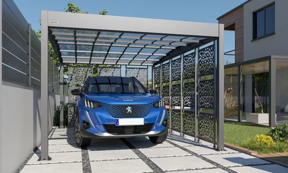 Carport Flachdach – Libeccio 8 Lamellen – Aluminium