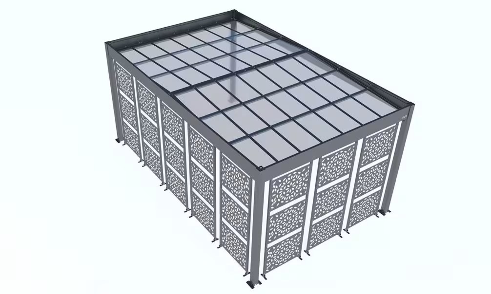 Carport Flachdach – Libeccio 8 Lamellen – Aluminium – Bild 4