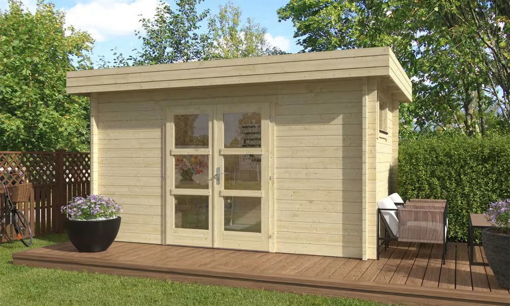 Gartenhaus BANDOL 44mm - 9,44m² Innenraum 400x250 cm