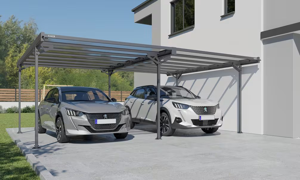 Carport Flachdach – Mistral Double – Aluminium