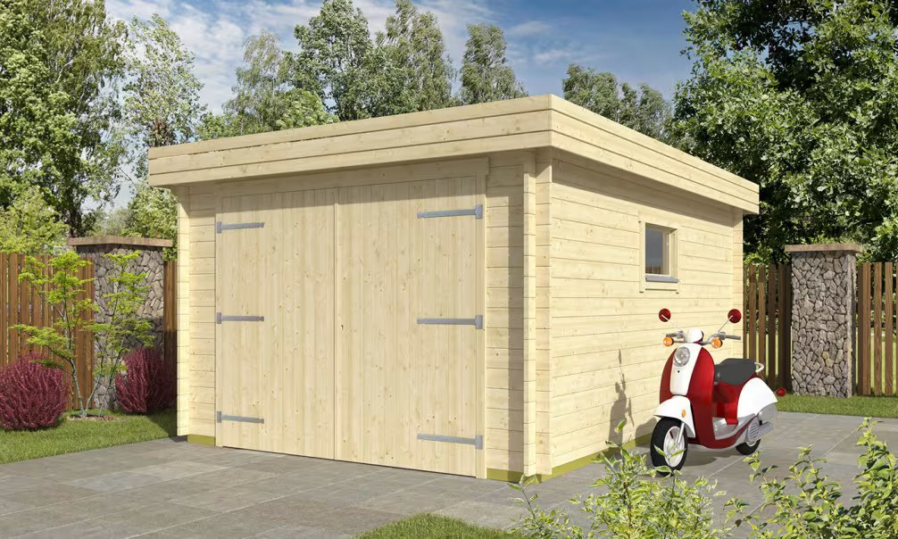Garage Flachdach NANTERRE 34mm - 15,3m² Innenraum