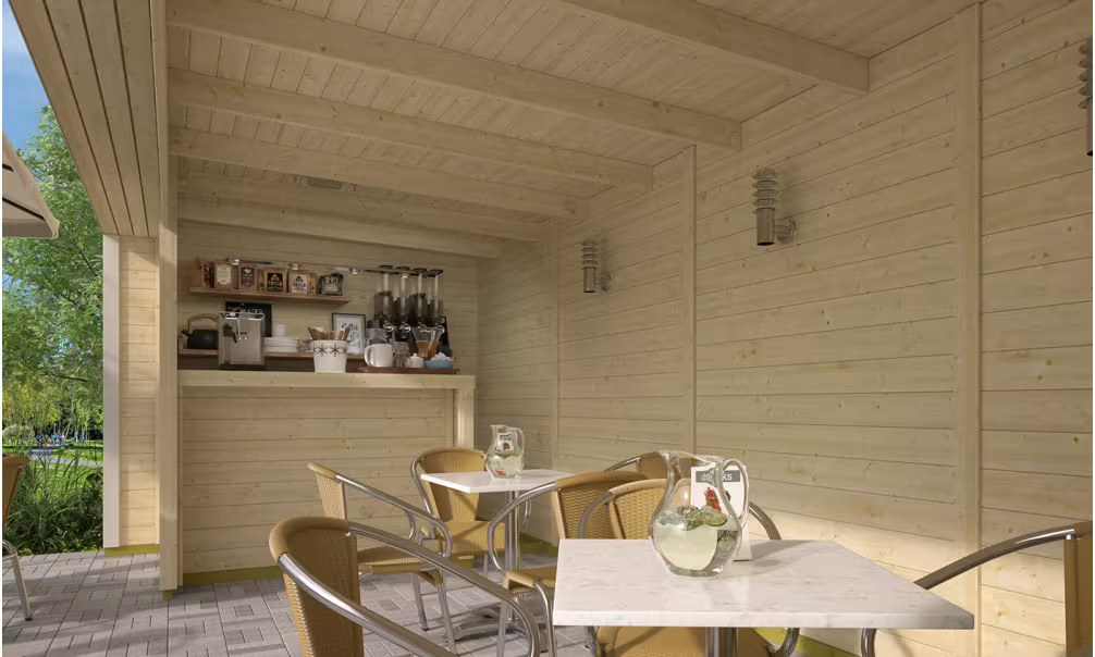 Poolhaus Croisic mit Bar – 26m² – Grauer Bogen 650x400cm 28mm – Bild 3