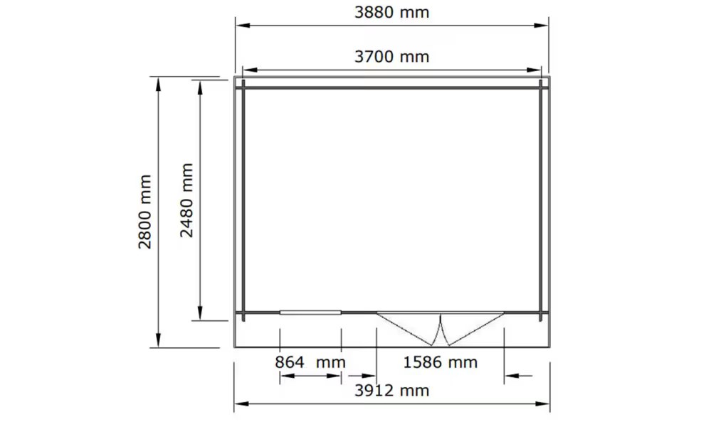 Gartenhaus kesseldruckimprägniert grau ROANNE 10 Stärke 28mm 370×230 cm – Bild 3