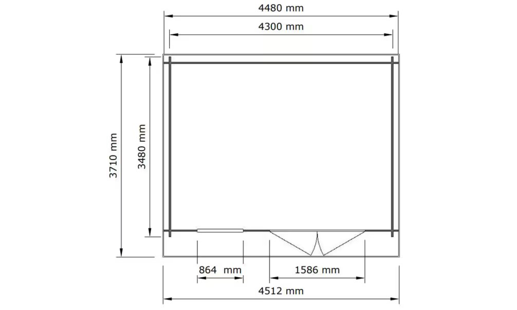Gartenhaus kesseldruckimprägniert grau ROANNE 16 Stärke 28mm 430×330 cm – Bild 3