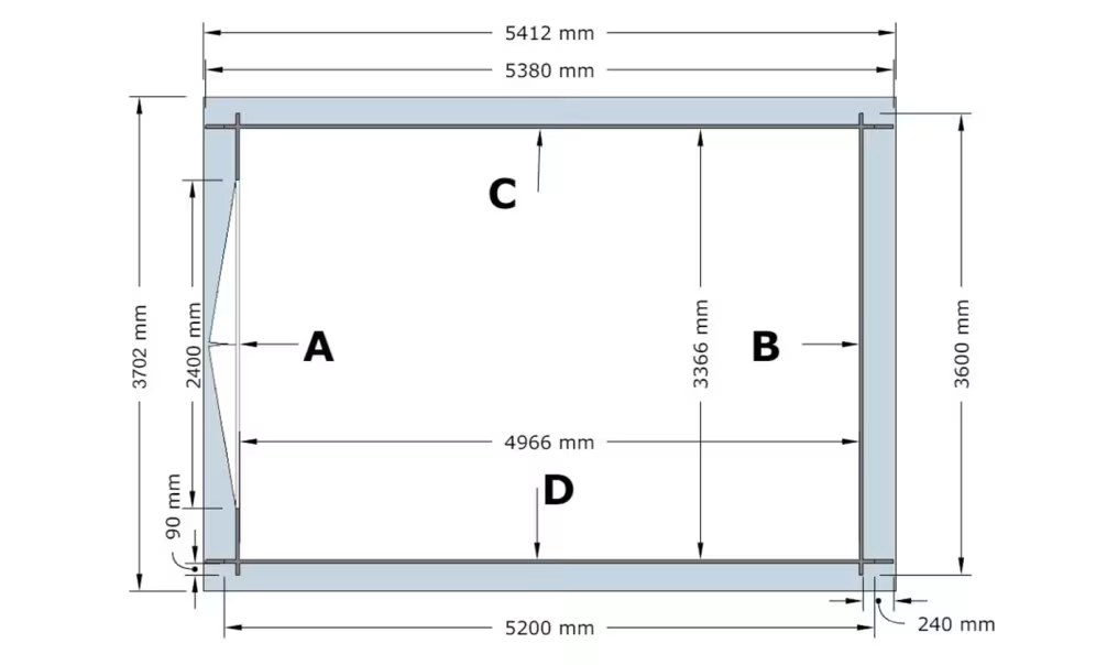 Garage Furiani 28mm druckimprägniert – 16,70m² Innenraum – Bild 2