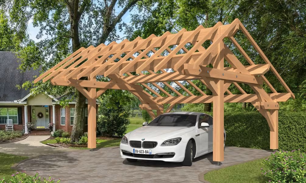 Holz-Doppelcarport Parodia Satteldach 5.43×5.41m Douglasie