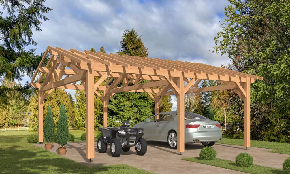 Carport Strélizia Satteldach 6,60x6,60m Douglasie