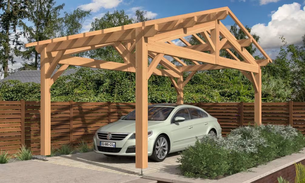 Carport Decumaria Satteldach 3.50×6.50m Douglasie