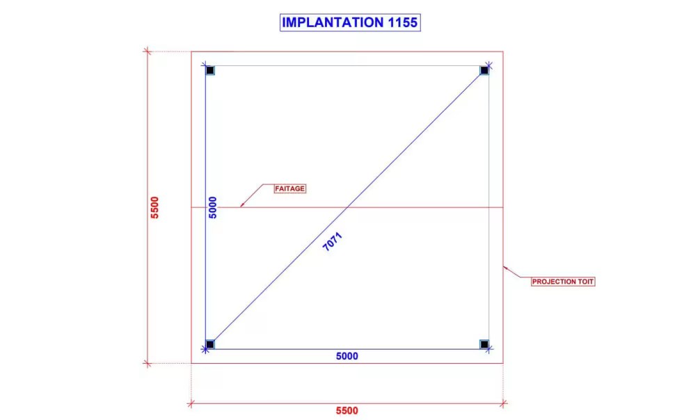 Carport Cosmos Satteldach 5.50×5.50m Douglasie – Bild 4
