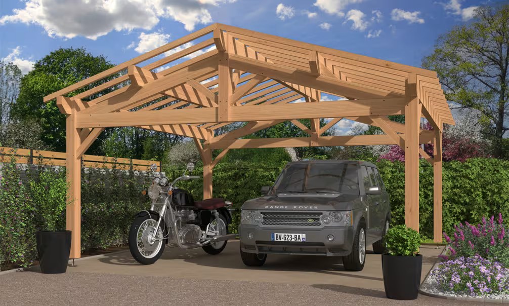 Carport Hortensia Satteldach 6.00×6.00m Douglasie