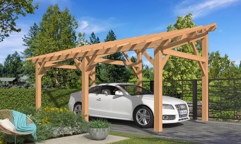 Carport 1 Fahrzeug Pultdach Guzmania - Anlehn-Carport - Douglasie