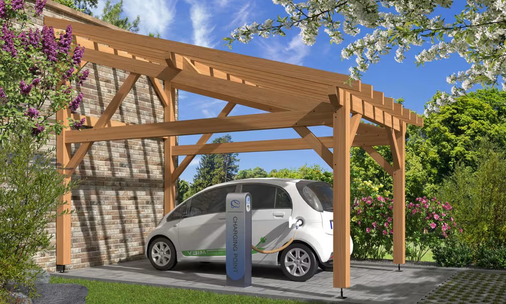 Carport 1 Fahrzeug Pultdach Jaborosa – Anlehn – Douglasie