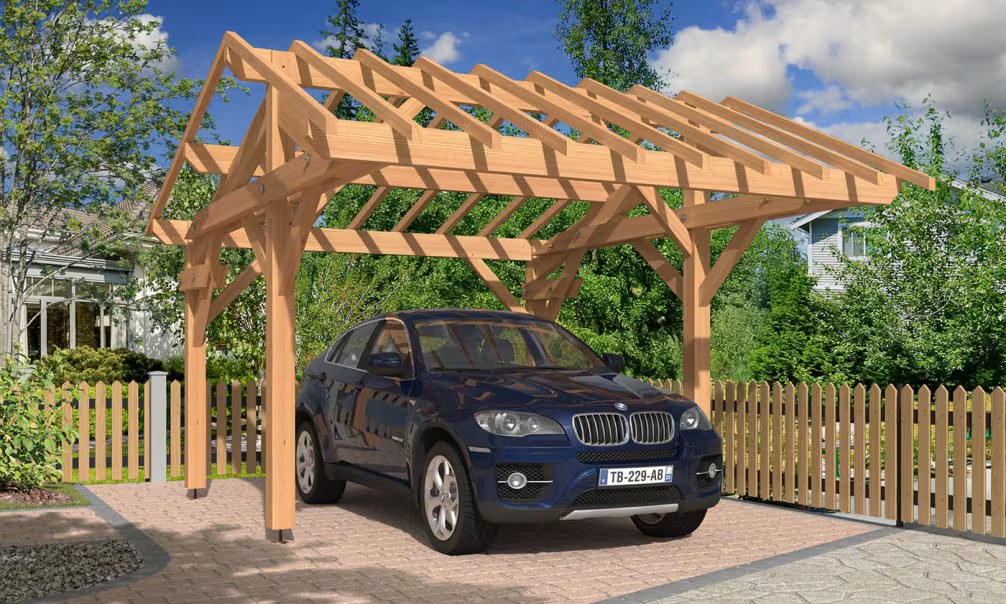 Carport Pardines Satteldach 4.30×5.34m Douglasie