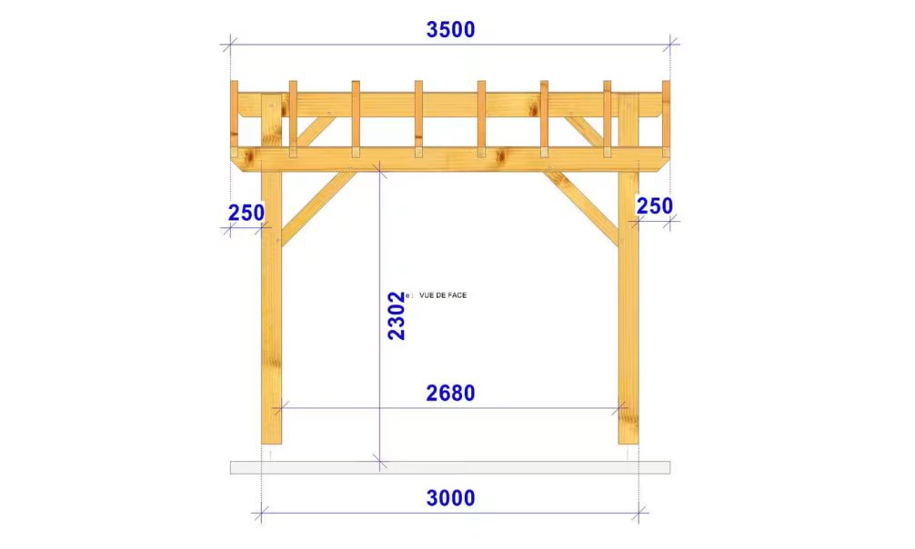 Freistehende Pergola Acacia, Satteldach – 3.50×3.50m – Douglasie – Bild 4